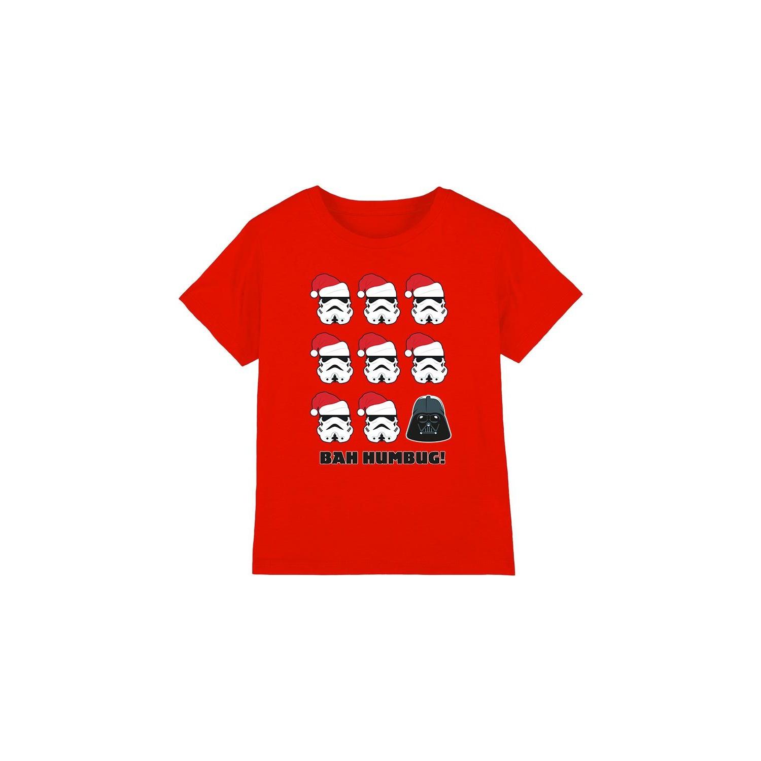 Star Wars Childrens/Kids Bah Humbug Stormtrooper Darth Vader T-Shirt 3-4 Years rood