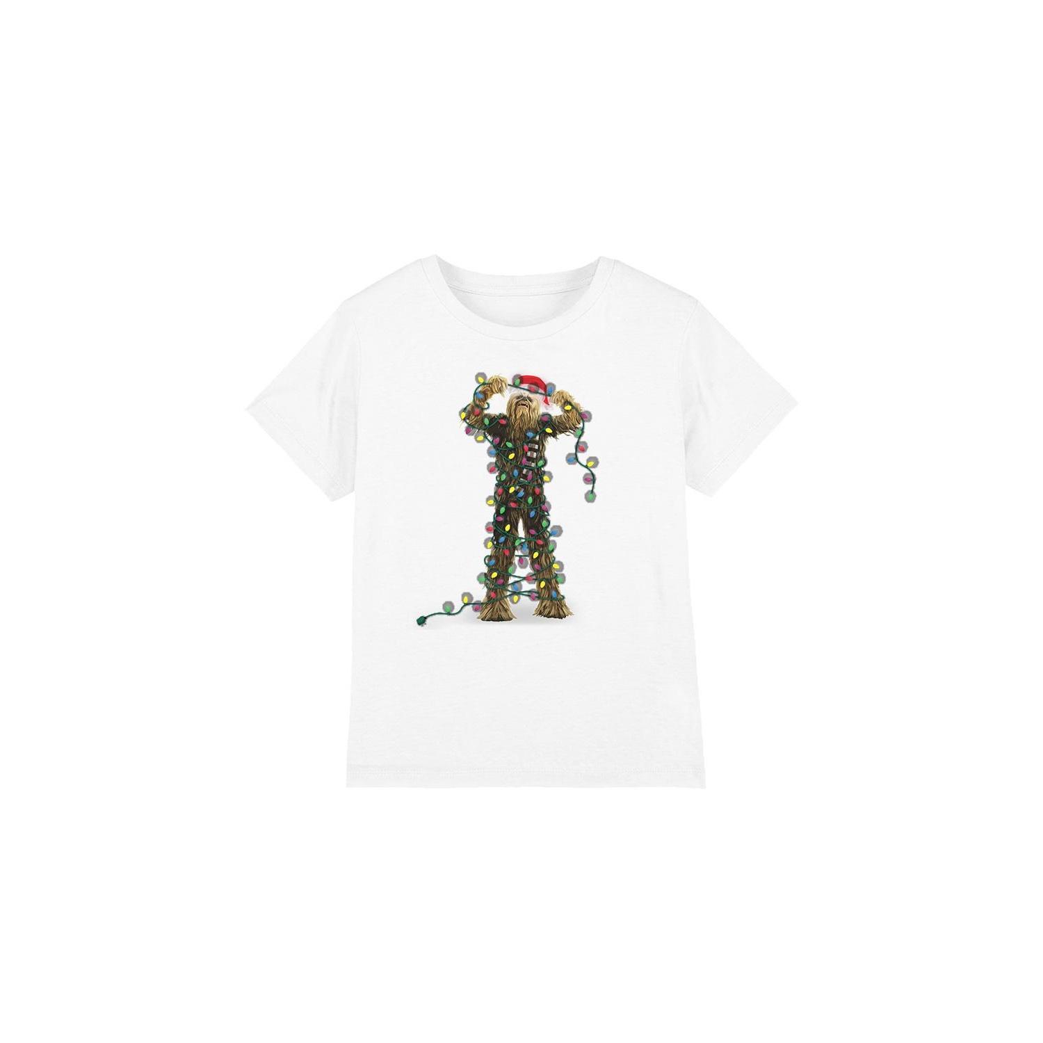 Star Wars Childrens/Kids Chewbacca Fairy Lights Christmas T-Shirt 7-8 Years wit