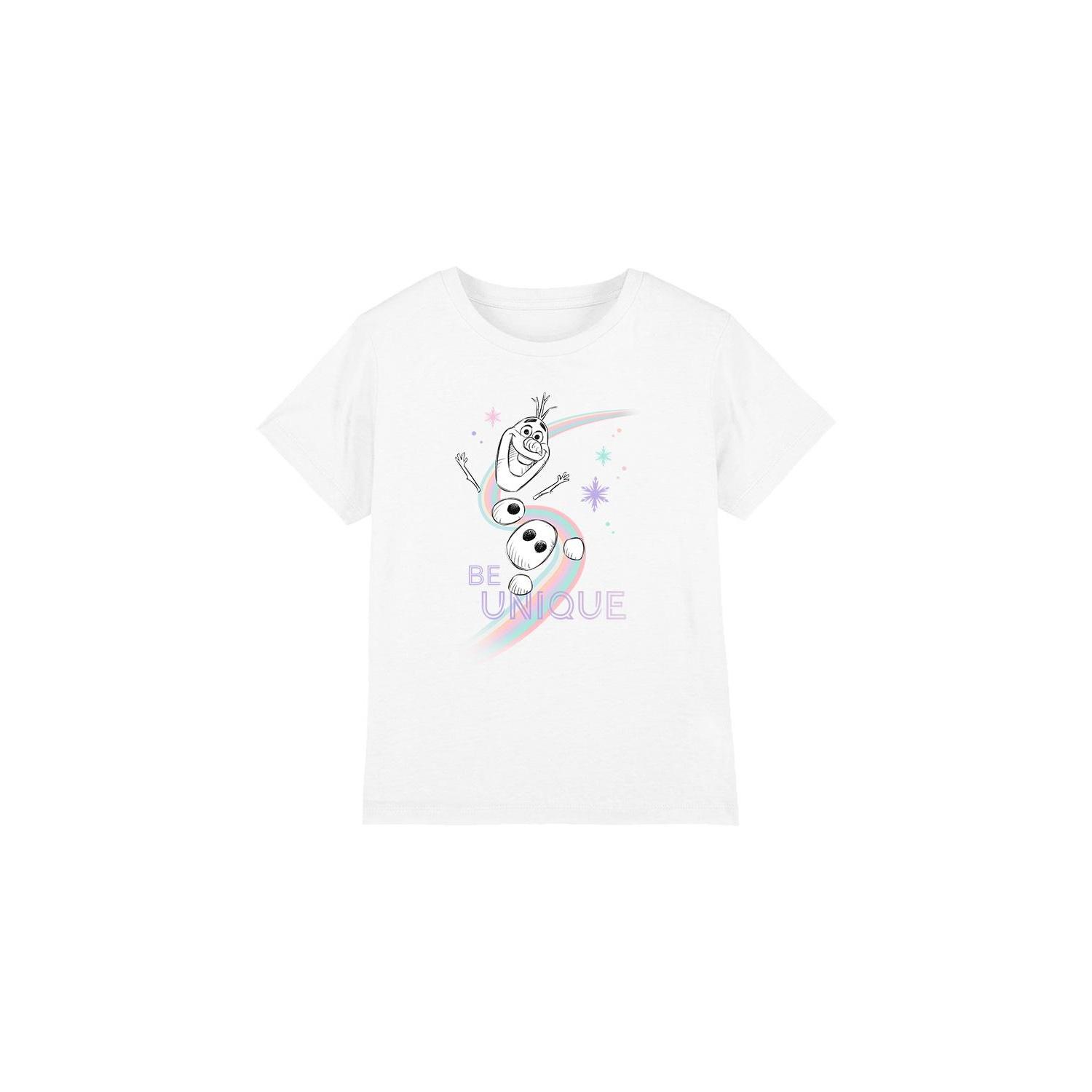 Frozen Childrens/Kids Be Unique Olaf Rainbow T-Shirt 5-6 Years wit