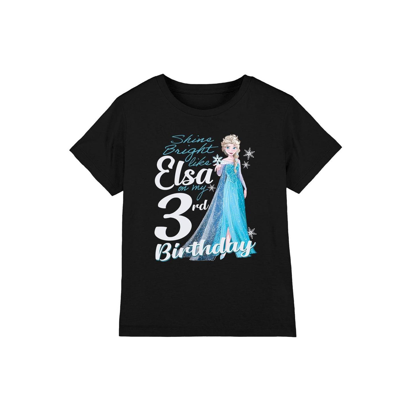 Frozen Childrens/Kids Bright Like Elsa 3rd Birthday T-Shirt 12-13 zwart