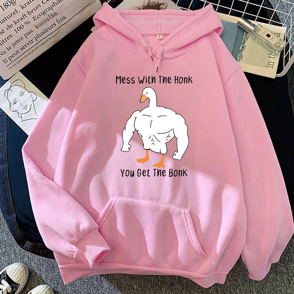 Xuhaijian02 Je krijgt de Bonk Humor Hoodies Grafische Sweatshirts Mannelijke Hoodie Cartoon Moordgans Kawaii Harajuku Oversized Mannen Esthetische Tops XL
