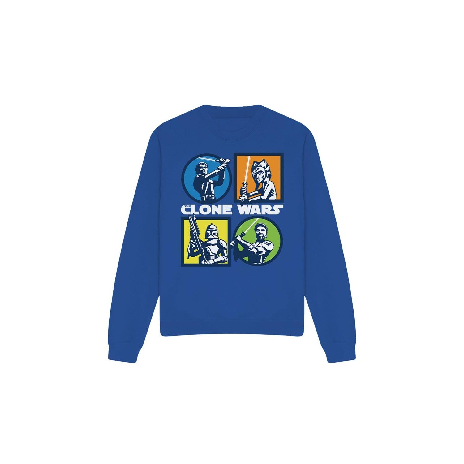 Star Wars Unisex Adult Clone Wars Grid Sweatshirt L koningsblauwe kleur