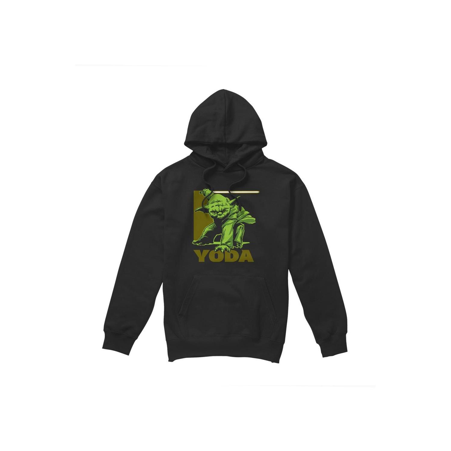 Star Wars Mens Yoda Square Hoodie XL zwart