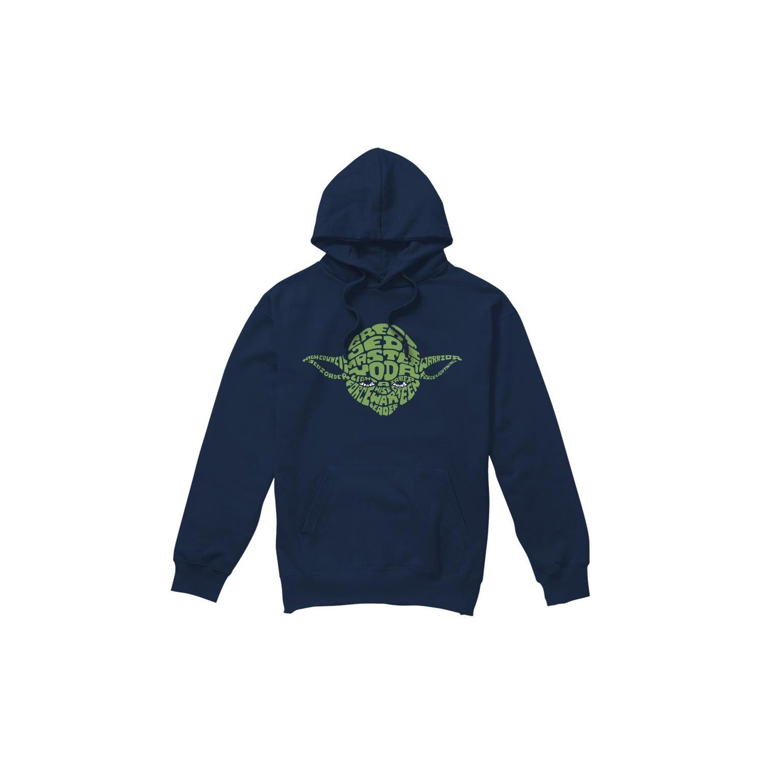 Star Wars Mens Yoda Text Head Hoodie L Vloot