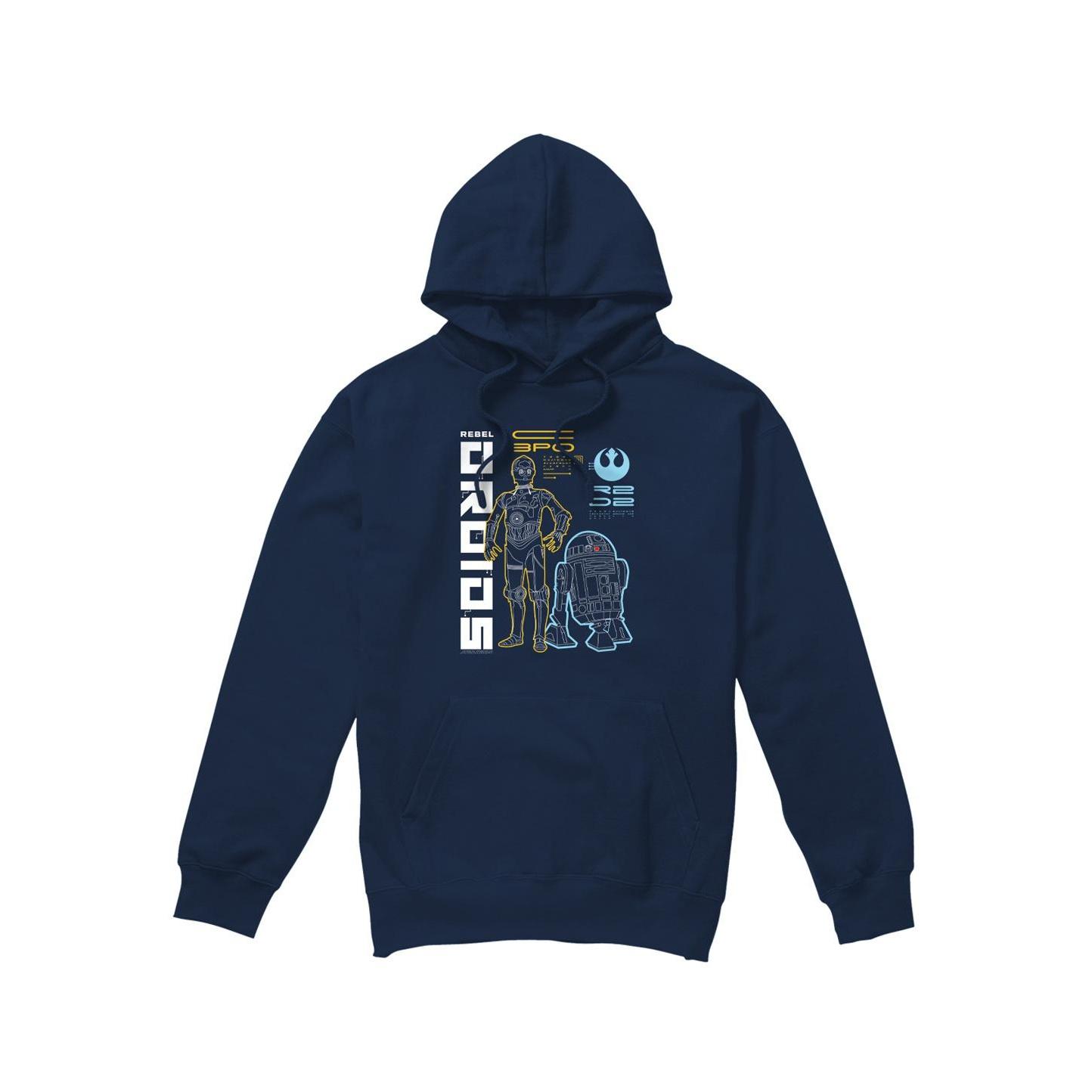 Star Wars Mens Rebel Droids Hoodie L Vloot
