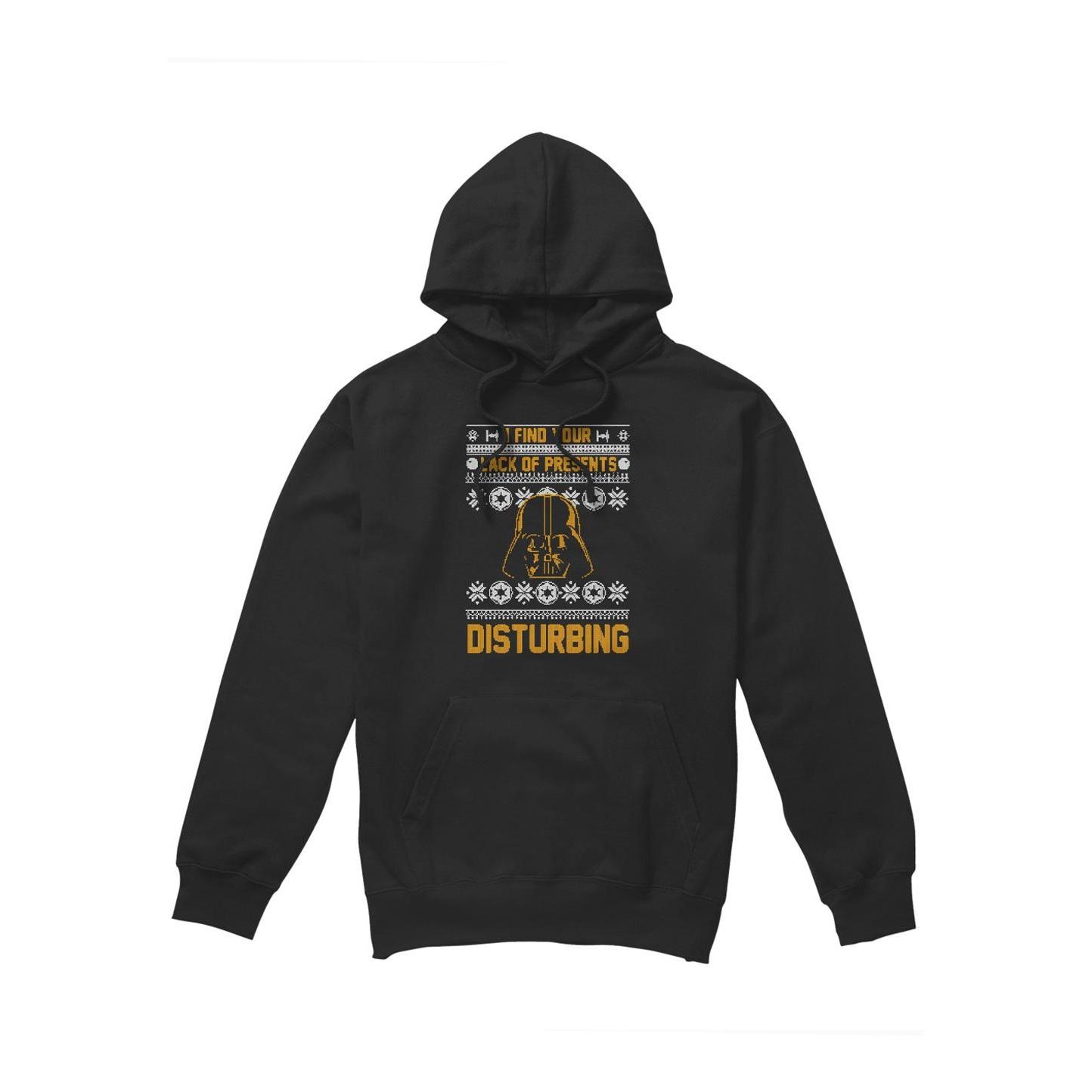 Star Wars Mens Lack Of Christmas Presents Fair Isle Hoodie XXL zwart