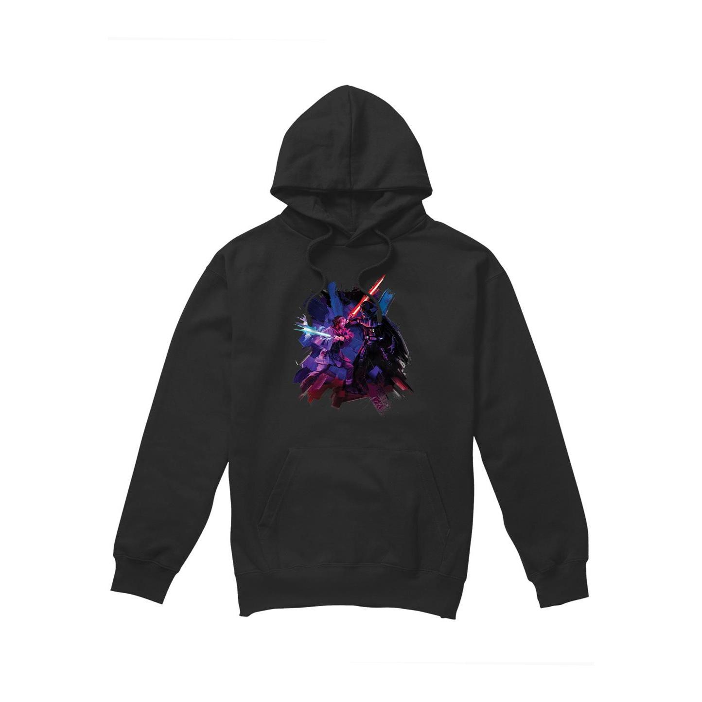 Star Wars Mens Obi Wan Kenobi Vader Painted Hoodie M zwart