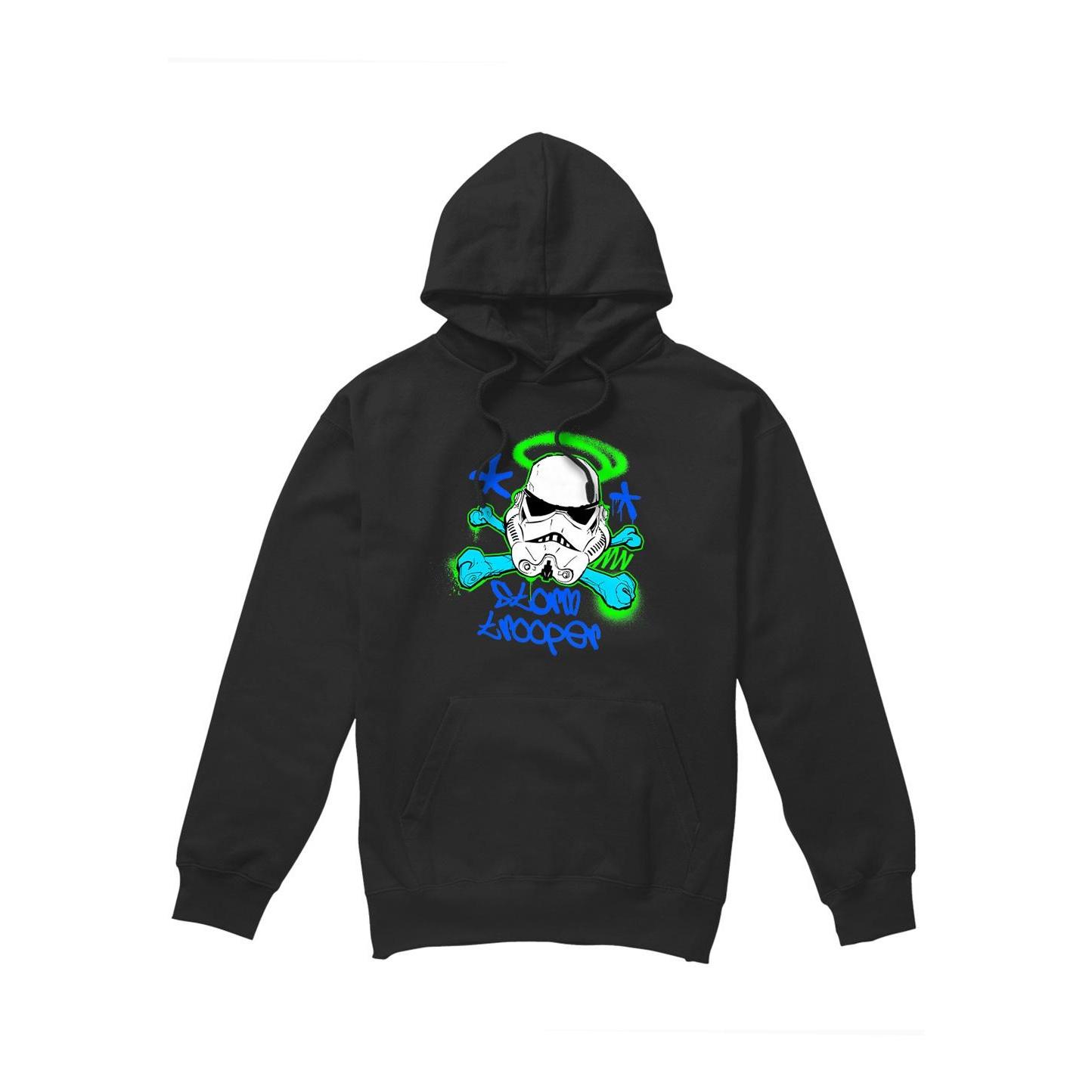 Star Wars Mens Stormtrooper Stencil Hoodie XL zwart