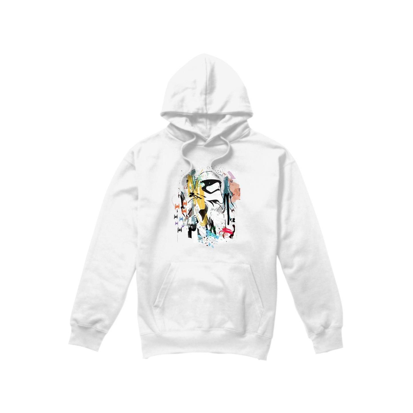 Star Wars Mens Stormtrooper Abstract Hoodie L wit