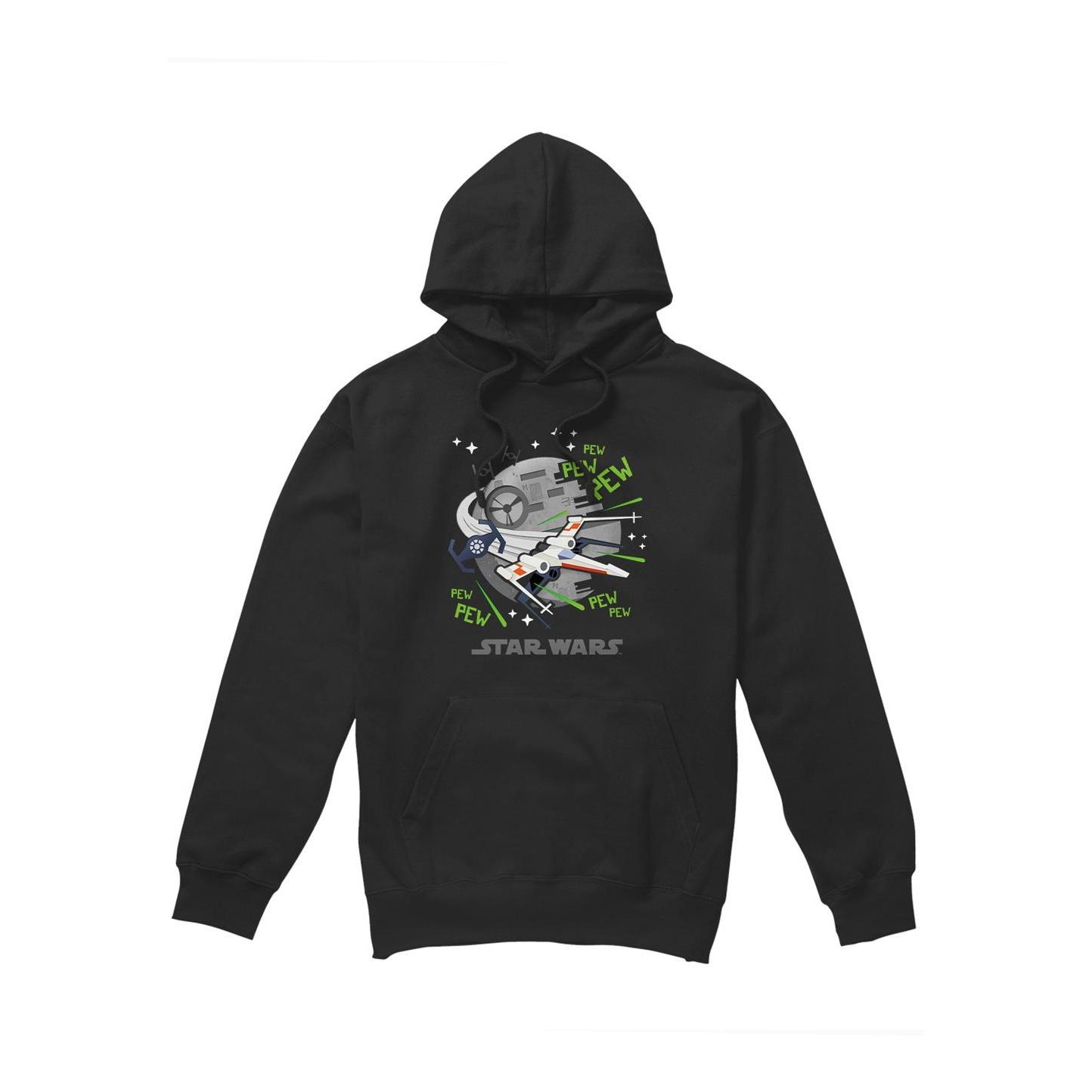 Star Wars Mens Pew Pew X-Wing Hoodie S zwart