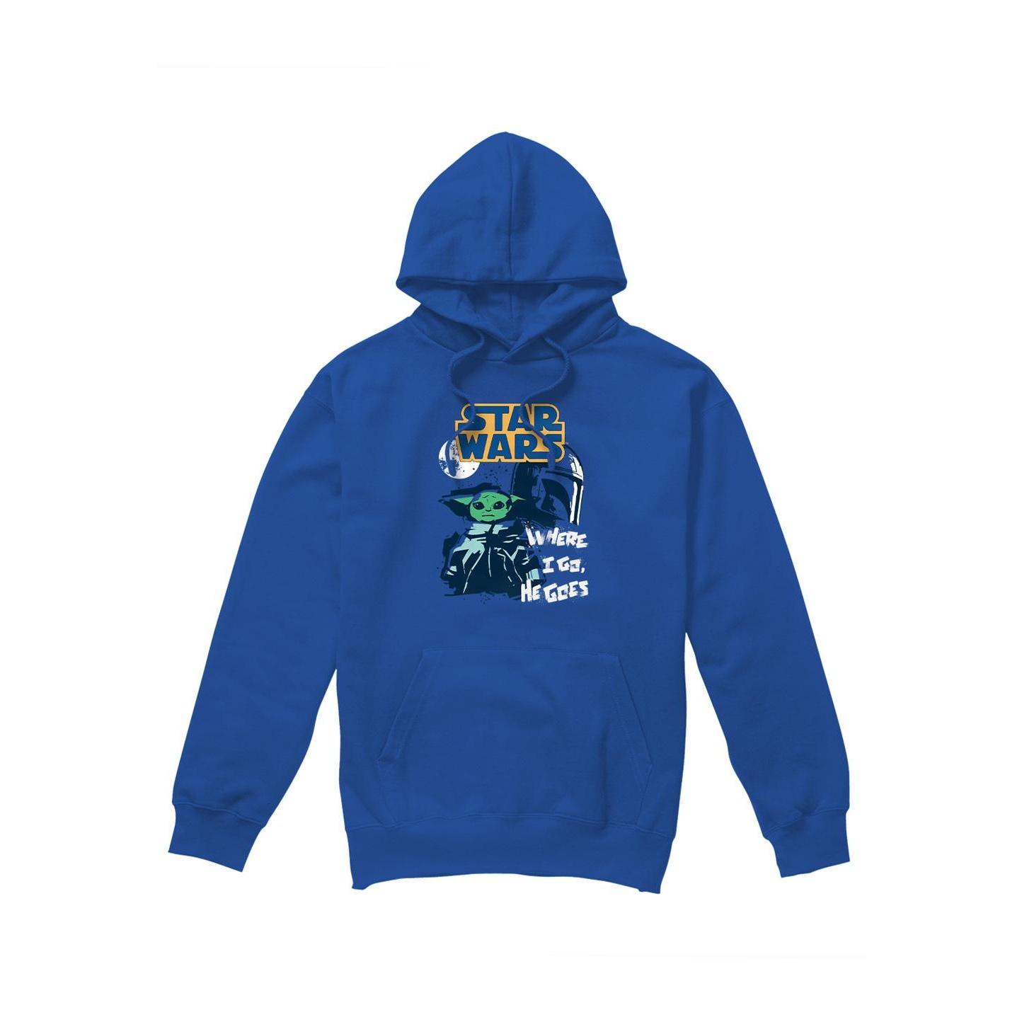Star Wars Mens Swipe Grogu Hoodie S koningsblauwe kleur