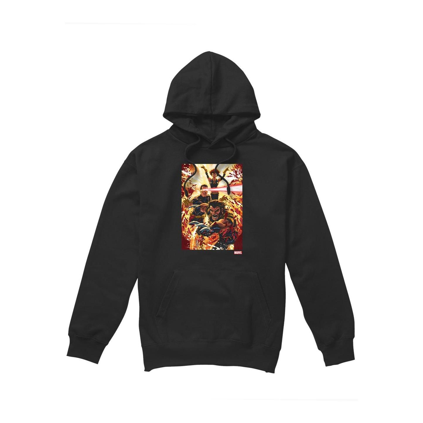 Marvel Mens X-Men Wolverine Cyclops Jean Grey Hoodie S zwart