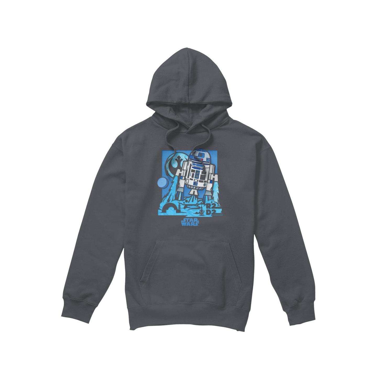 Star Wars Mens Papercut R2-D2 Hoodie S houtskool