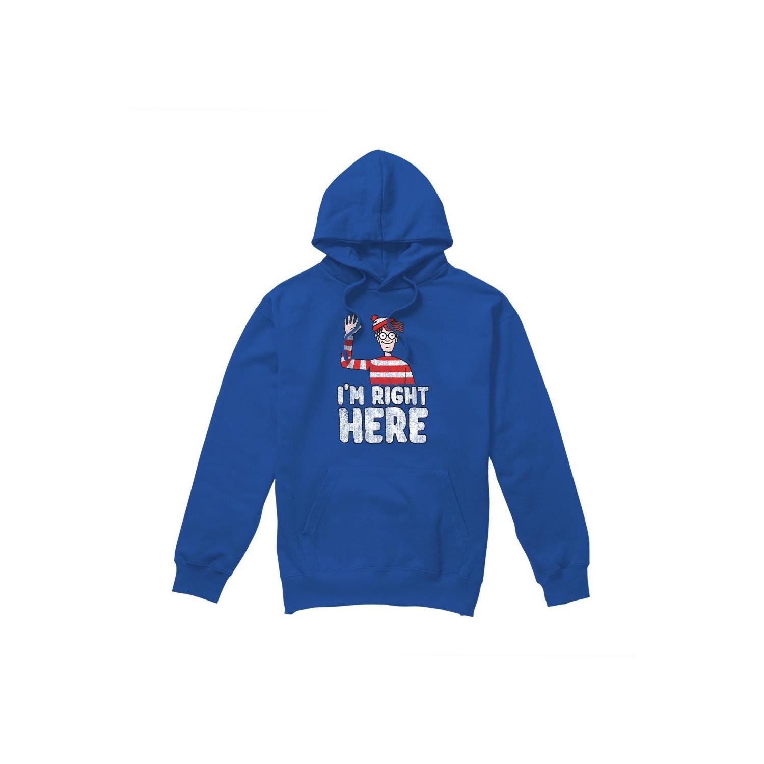 Pertemba FR - Apparel Wheres Wally℃ Mens I´m Right Here Hoodie L koningsblauwe kleur