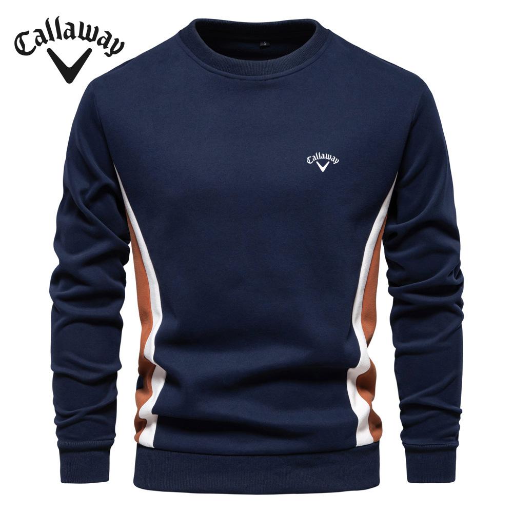 Callaway Geborduurde Herfst Nieuwe Heren Lange Mouw Patchwork Hoodie Heren Casual Slim Fit Ronde Hals Sport Pullover L