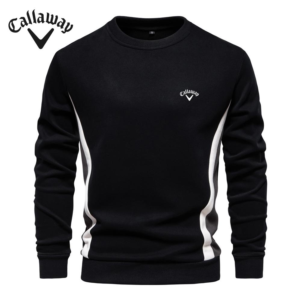 Callaway Geborduurde Herfst Nieuwe Heren Lange Mouw Patchwork Hoodie Heren Casual Slim Fit Ronde Hals Sport Pullover L