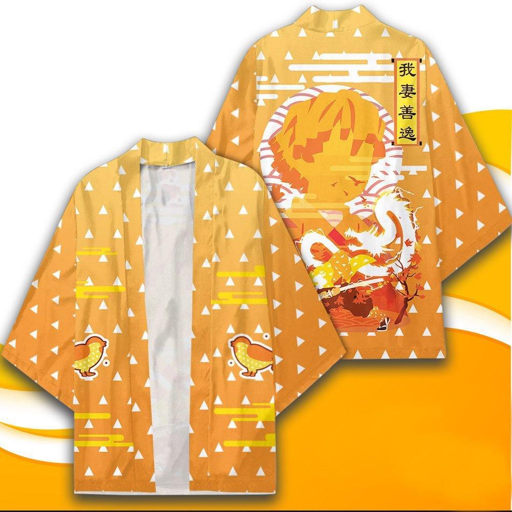 Fashionable life Anime Kimono Demon Slayer Kimetsu geen Yaiba Japan Mantel Kimono Haori Yukata Cosplay Shirt Jas Vrouwen Mannen Zomer Kleding M