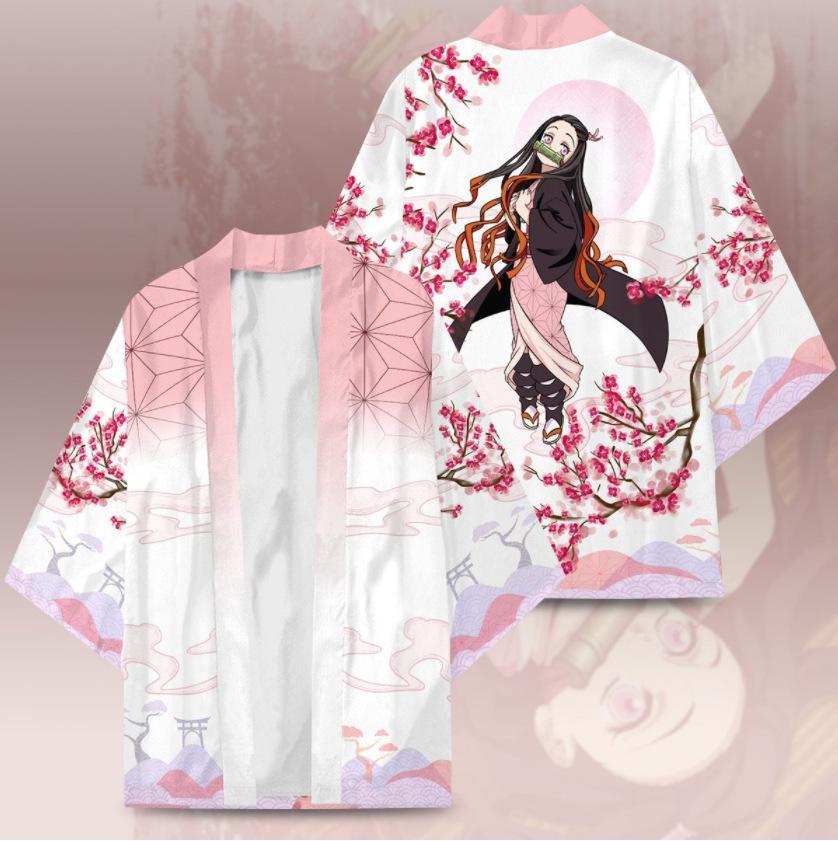Fashionable life Anime Kimono Demon Slayer Kimetsu geen Yaiba Japan Mantel Kimono Haori Yukata Cosplay Shirt Jas Vrouwen Mannen Zomer Kleding S