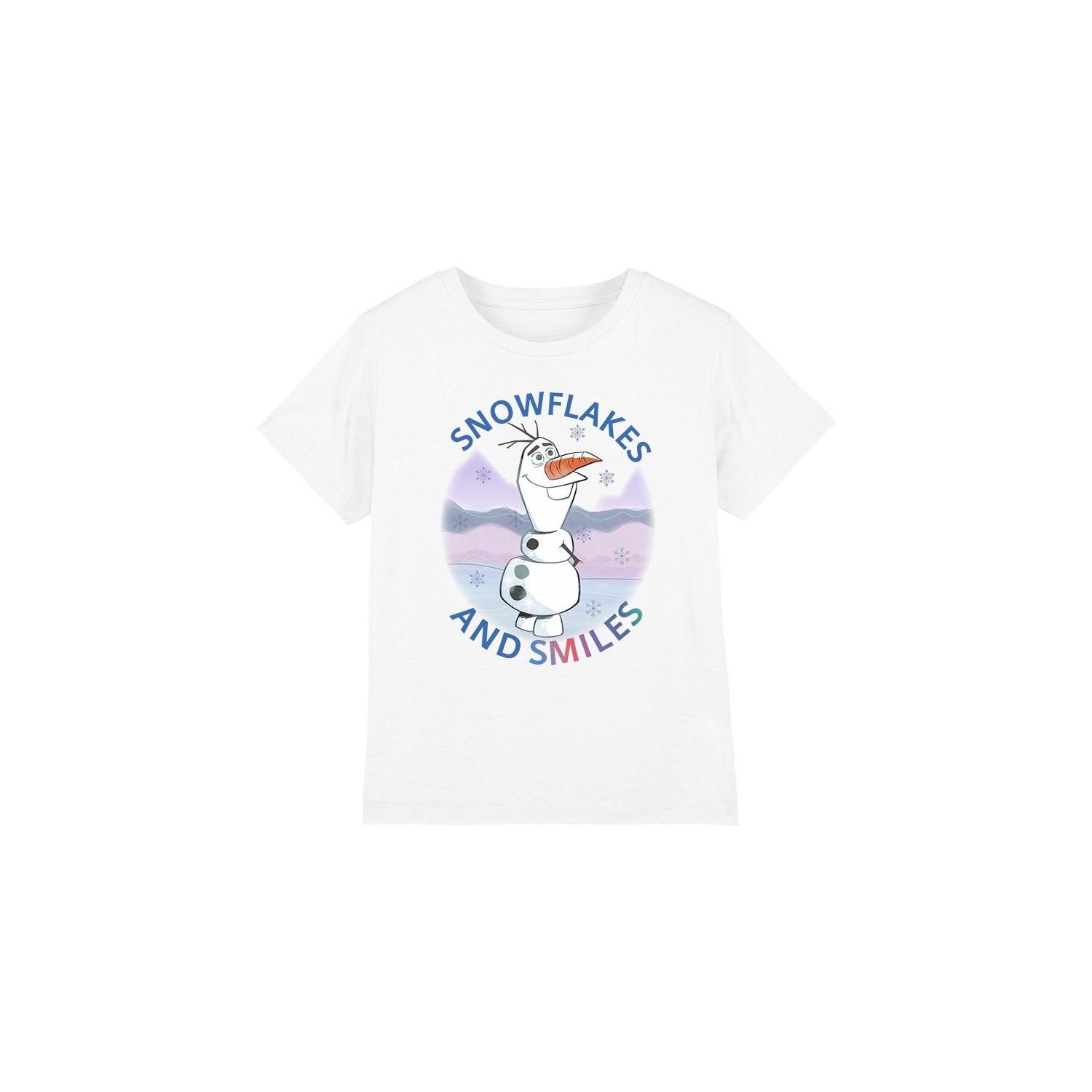 Frozen Childrens/Kids Olaf Snowflakes And Smiles T-Shirt 12-13 wit