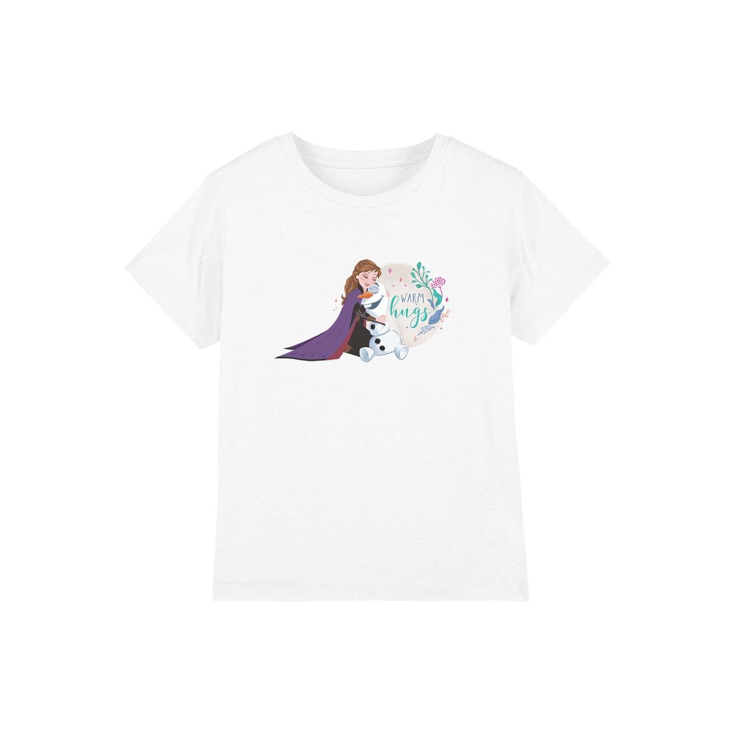 Frozen Childrens/Kids Like Warm Hugs Anna Olaf T-Shirt 3-4 Years wit