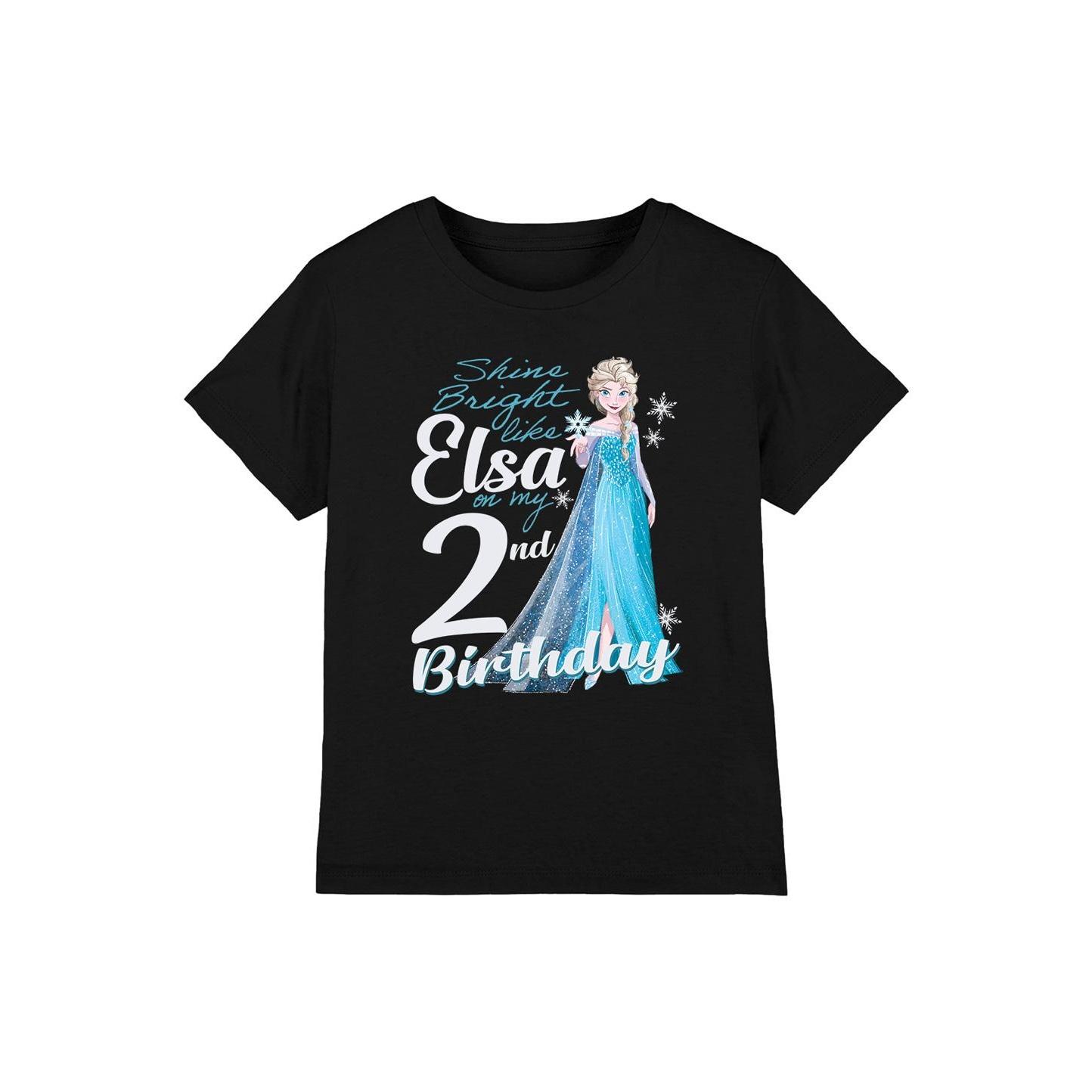 Frozen Childrens/Kids Bright Like Elsa 2nd Birthday T-Shirt 12-13 zwart