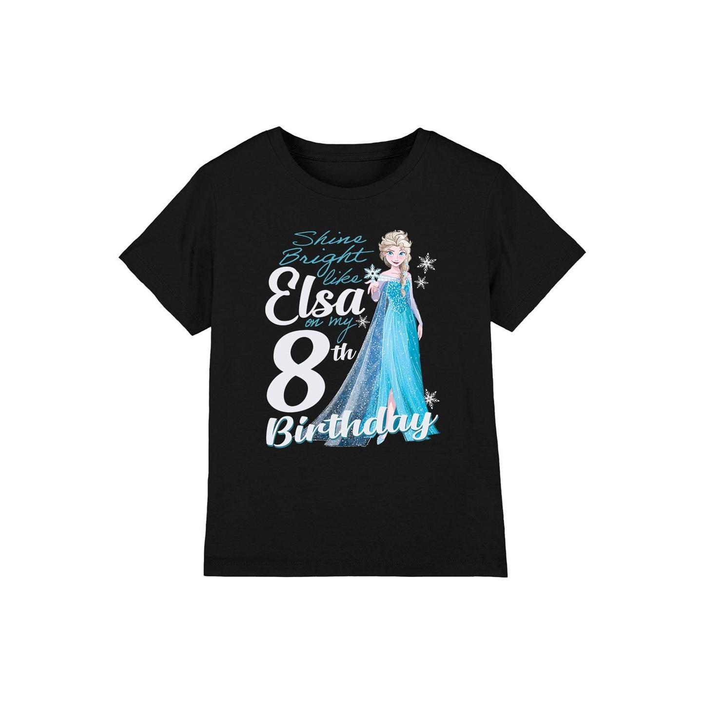 Frozen Childrens/Kids Bright Like Elsa 8th Birthday T-Shirt 3-4 Years zwart