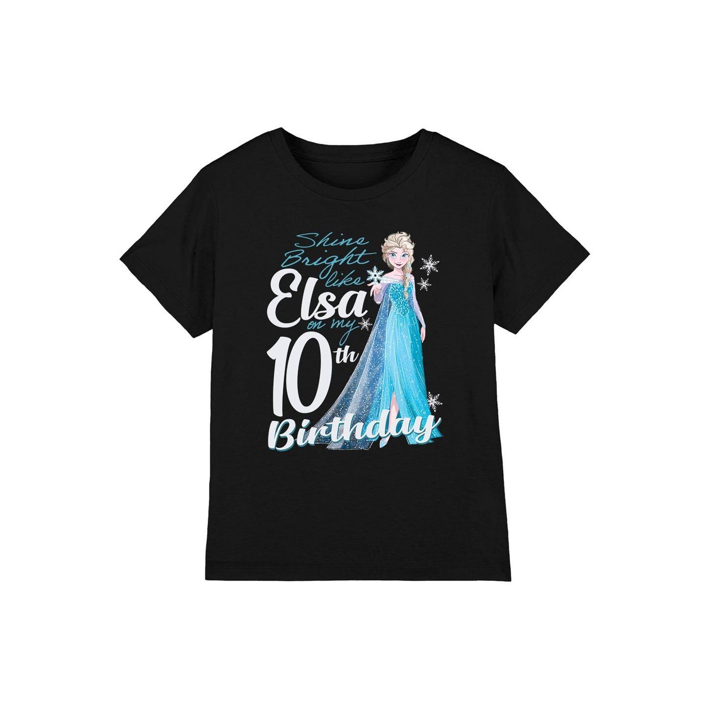 Frozen Childrens/Kids Bright Like Elsa 10th Birthday T-Shirt 3-4 Years zwart