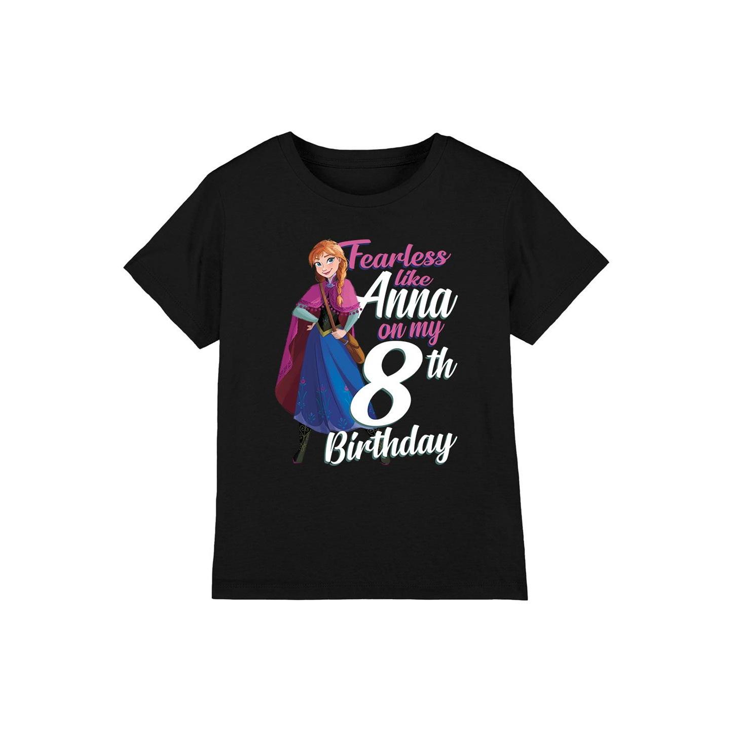 Frozen Childrens/Kids Fearless Like Anna 8th Birthday T-Shirt 5-6 Years zwart