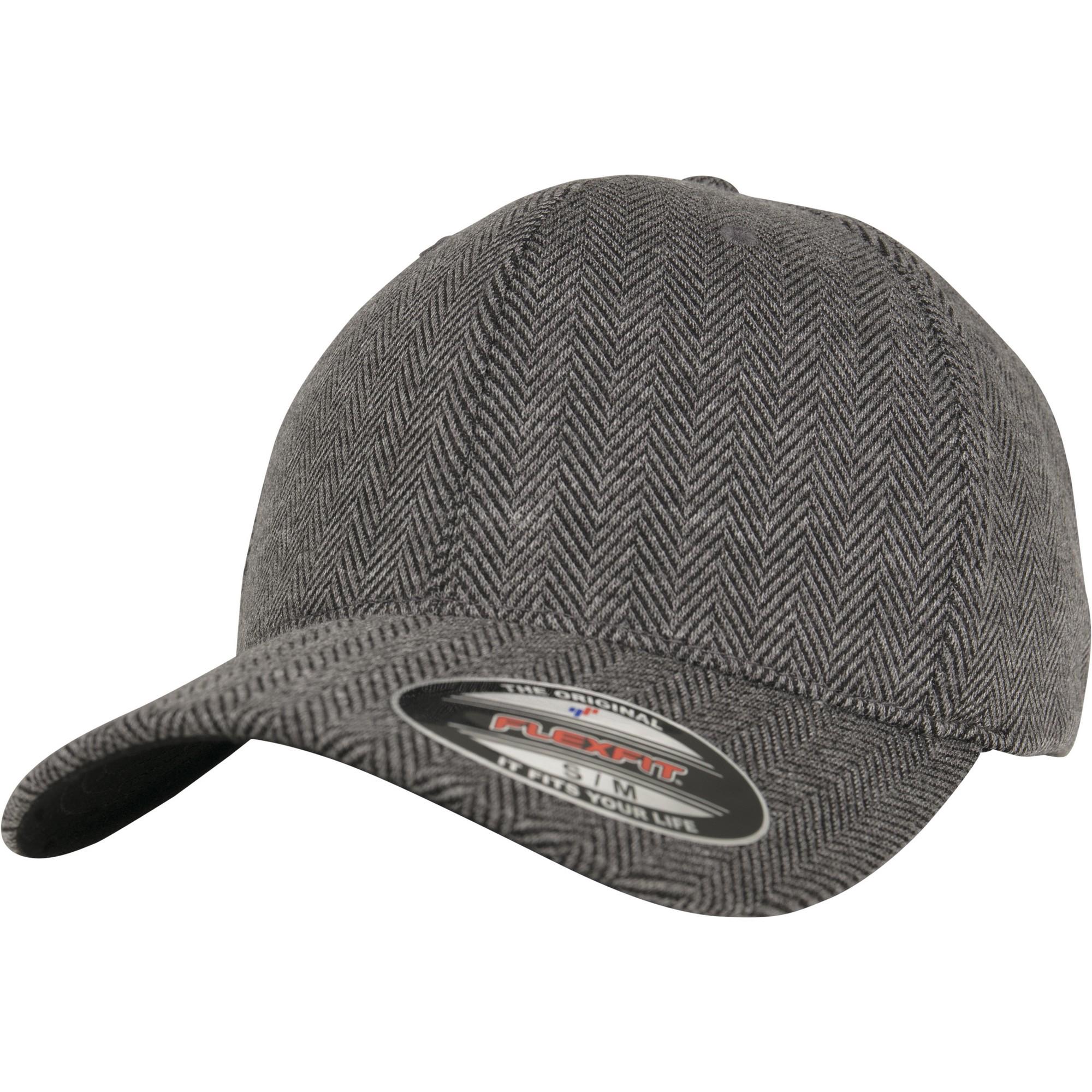 Flexfit by Yupoong visgraat gemêleerde pet L/XL grijs/zwart