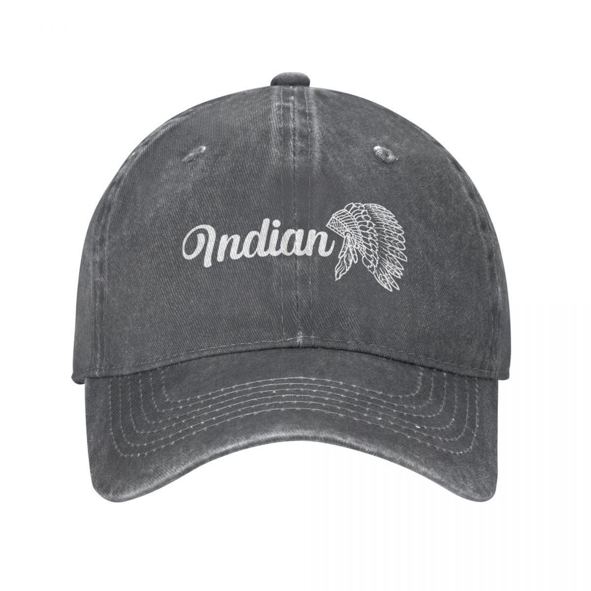91421224MABN1UXM5T Casual Indiase Motocycles Logo Baseball Caps Unisex Stijl Versleten Gewassen Snapback Hoed Outdoor Zomer Hoeden Cap One Size