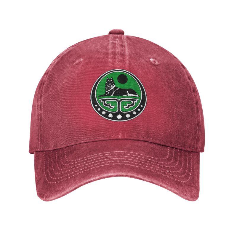 Colomi Klassieke katoenen Tsjetsjeense Borz baseballcap voor unisex Wounisex verstelbare Wolf wapenschild papa hoed buiten Adult Baseball Cap