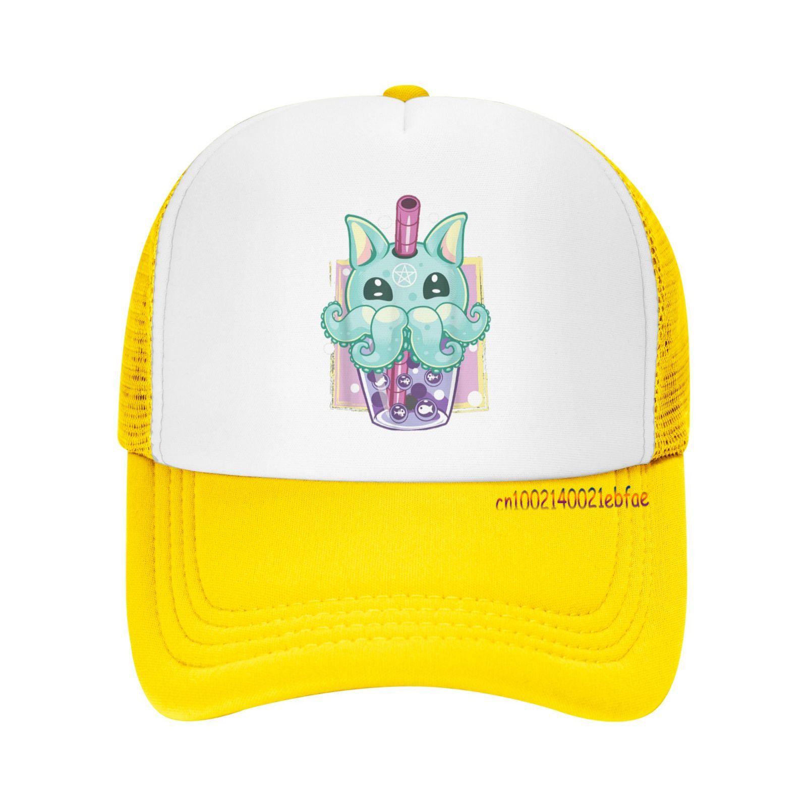Flowers Fashion Kawaii Pastel Goth Creepy Creature Boba Bubble Tea Vaporwave Cap voor dames Outdoor Sport Baseball Caps Mode Unisex Snapback Hoeden One Size