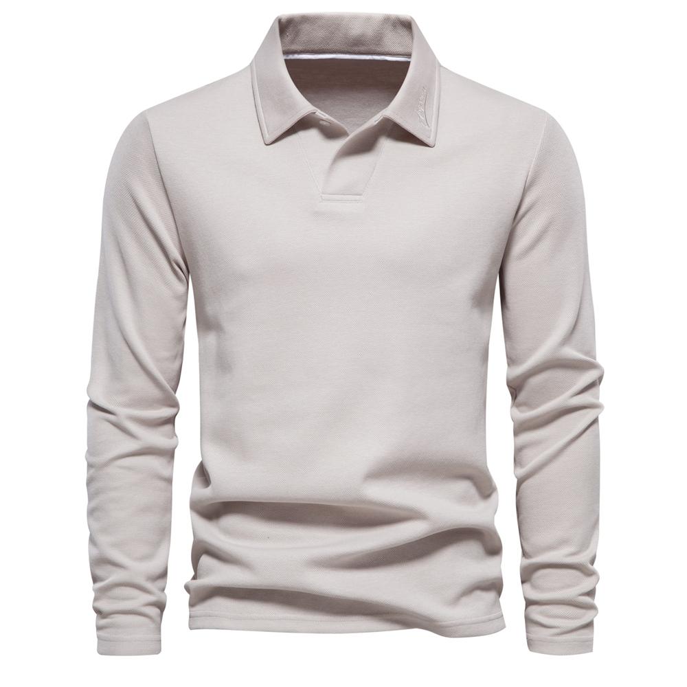 AIOPESON Men Fashion AIOPESON Borduurpoloshirt voor heren Mode Hals Turn Down Kraag Heren Casual sociale poloshirts Luxe golfshirt L 75-85 kg