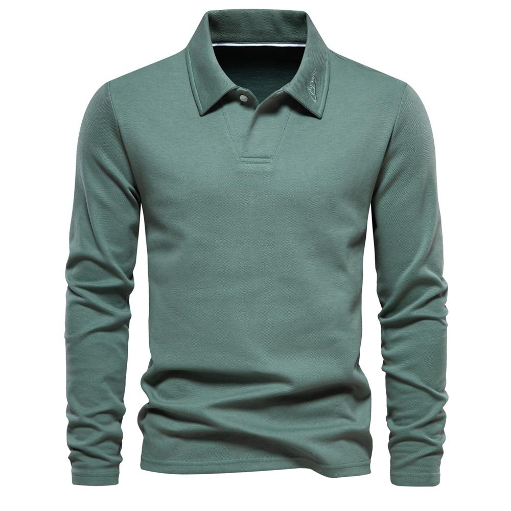 AIOPESON Men Fashion AIOPESON Borduurpoloshirt voor heren Mode Hals Turn Down Kraag Heren Casual sociale poloshirts Luxe golfshirt L 75-85 kg