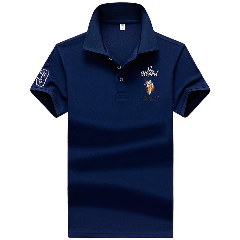 Tooyoo Herenpoloshirt met korte mouwen T-shirt Lente en zomer revers met halve mouwen en dieptepunt XXXXL