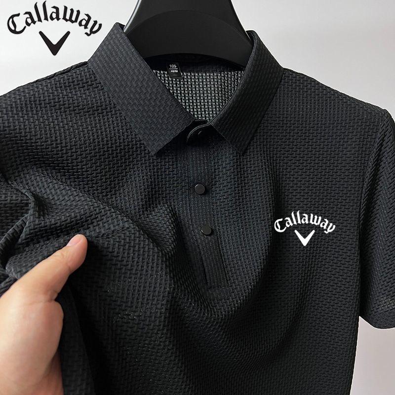 Callaway Nieuwe zomer geborduurde  poloshirt heren korte mouw ademende top zakelijk casual zweetabsorberend poloshirt voor heren S