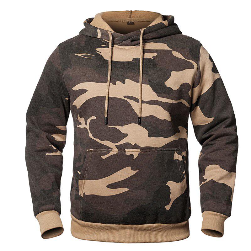 MIO-Fashion Camouflage Hoodies Heren Mode Sweatshirt Mannelijke Camo Hoody Heup Herfst Winter Militaire Hoodie Herenkleding US/EUR Maat XXL kaki
