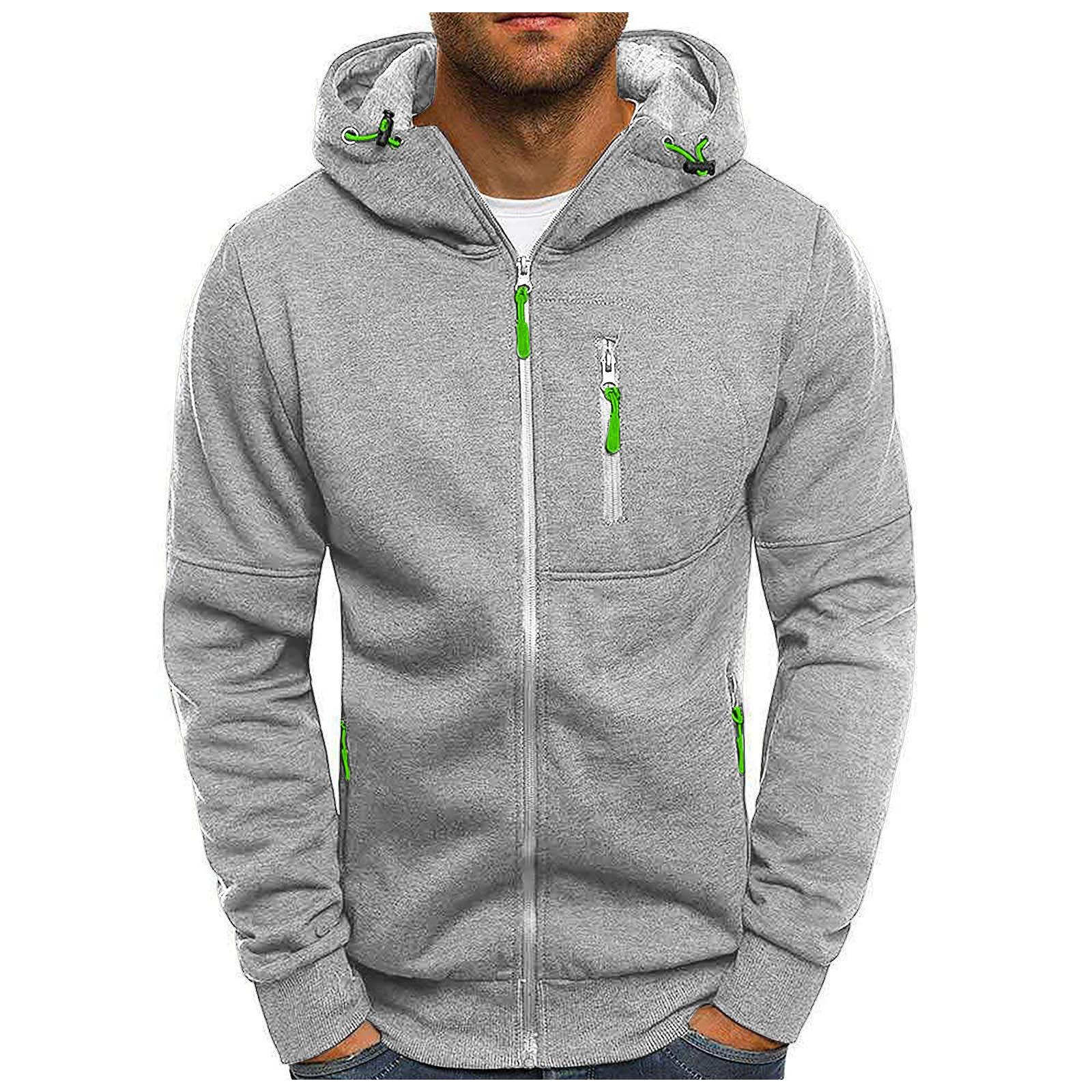 Sinking fish Casual camouflagesportsweatshirt voor heren, jas met lange mouwen en rits en capuchon XL