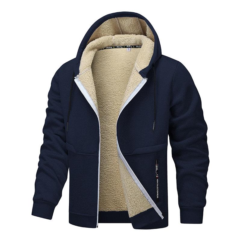 MAITA Clothscenery Heren Herfst Winter Jas Jas Lam Fleece Voering Dikker Cardigan Hoodie Casual Sportkleding 9 Kleuren Maat XS-3XL L