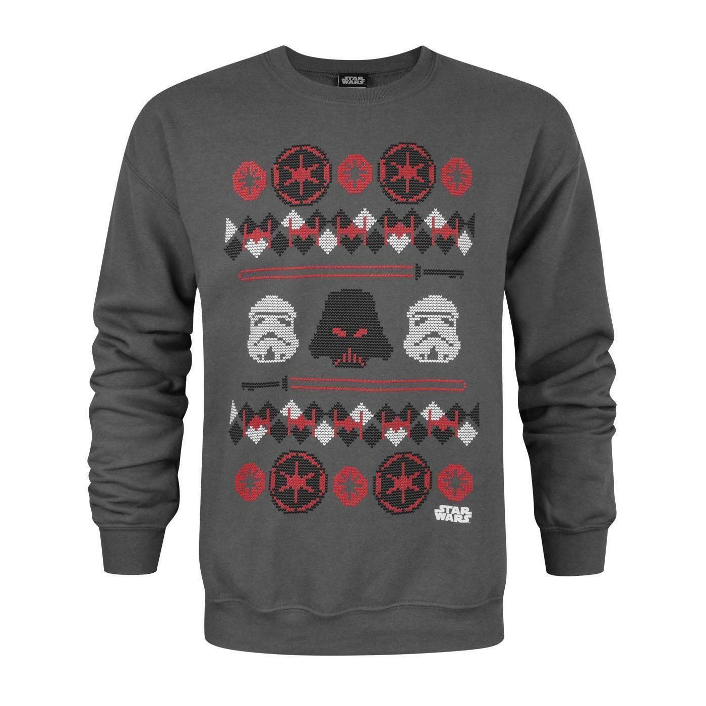 Star Wars Mens Darth Vader Fair Isle Christmas Sweater L houtskool
