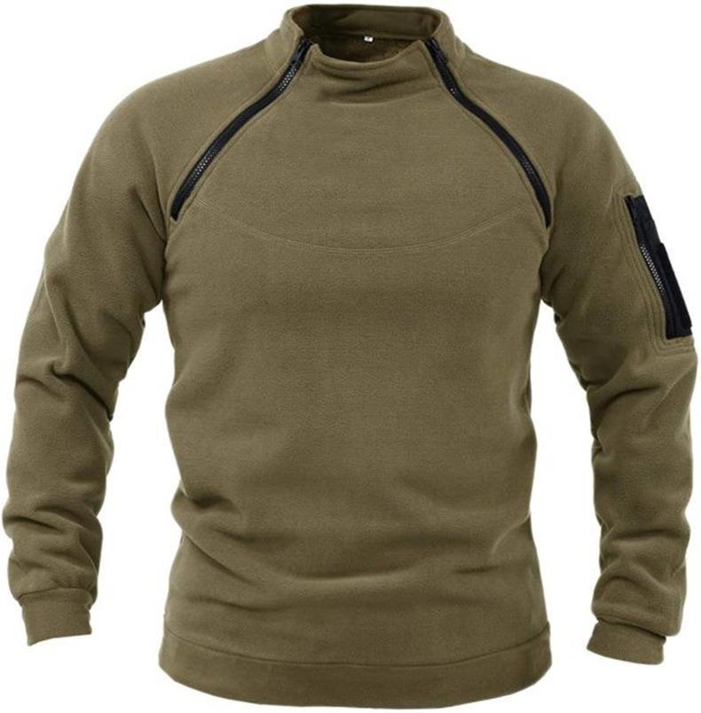 Yoghurt Heren Streetwear Militaire Sweatshirt Fleece Winter Rits Pullover Mode Heren Effen Kleur Losse Lam Dikke Jas Herenkleding 4XL