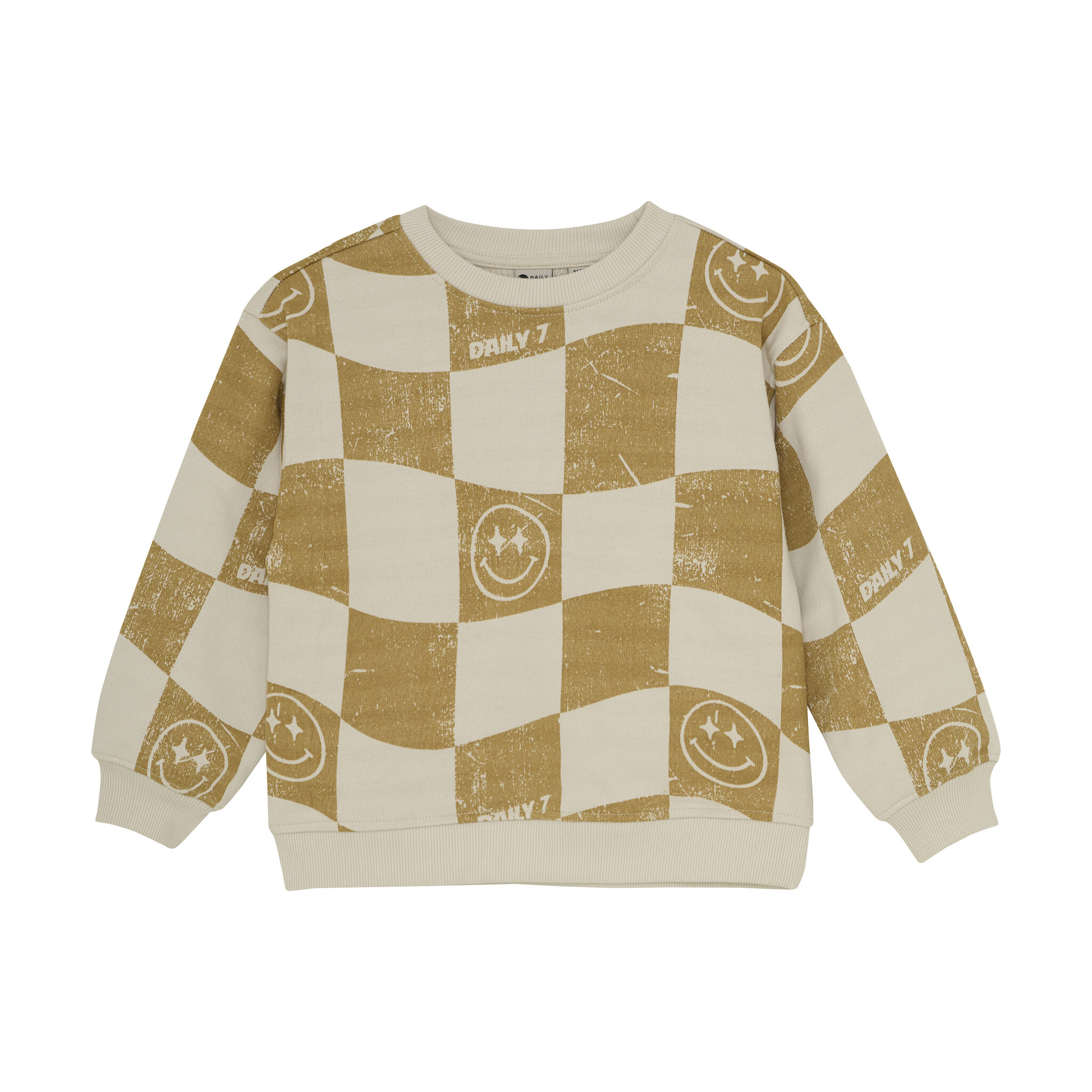 Daily7 winter sweater jongens - zand - oversized/AOP