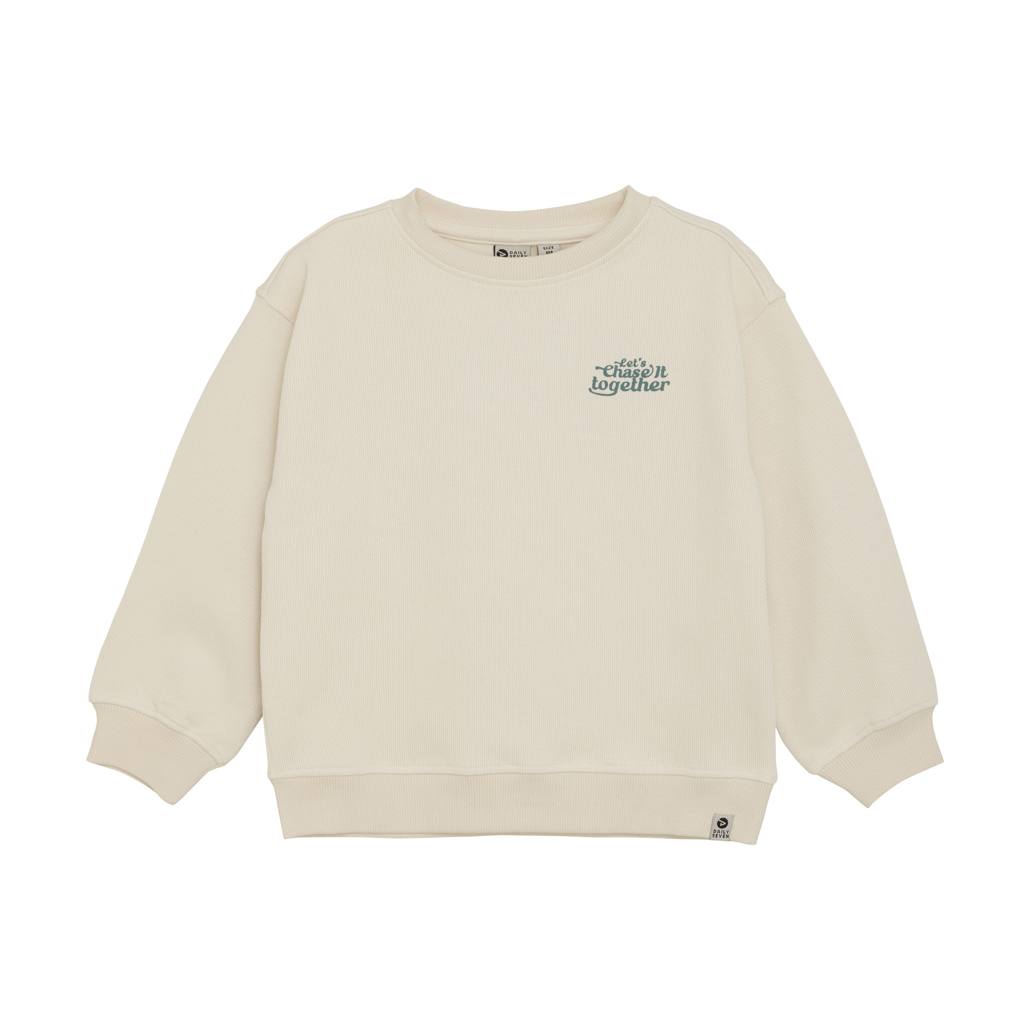 Daily7 winter sweater jongens - zand - oversized/backprint