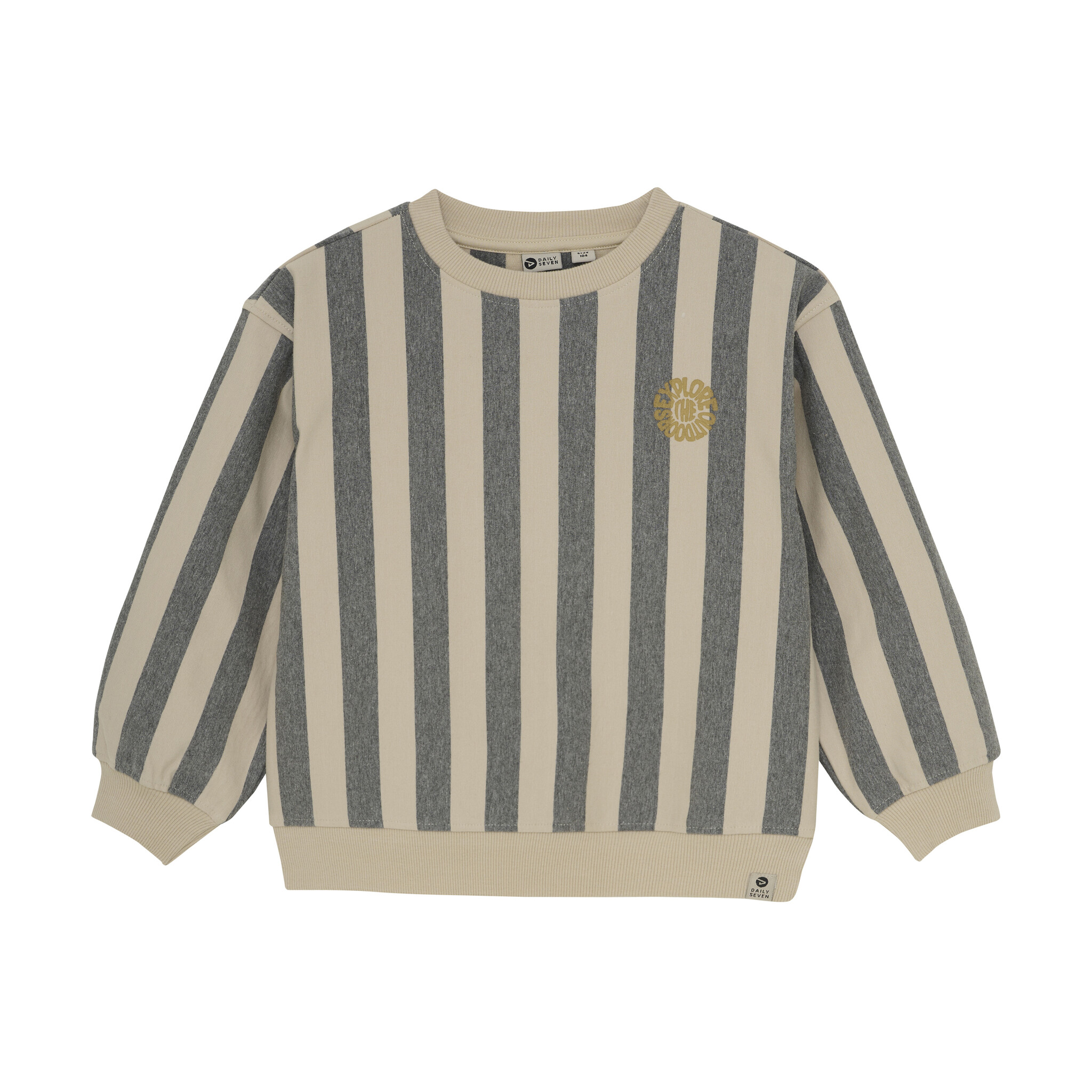 Daily7 winter sweater jongens - zand - oversized/strepen