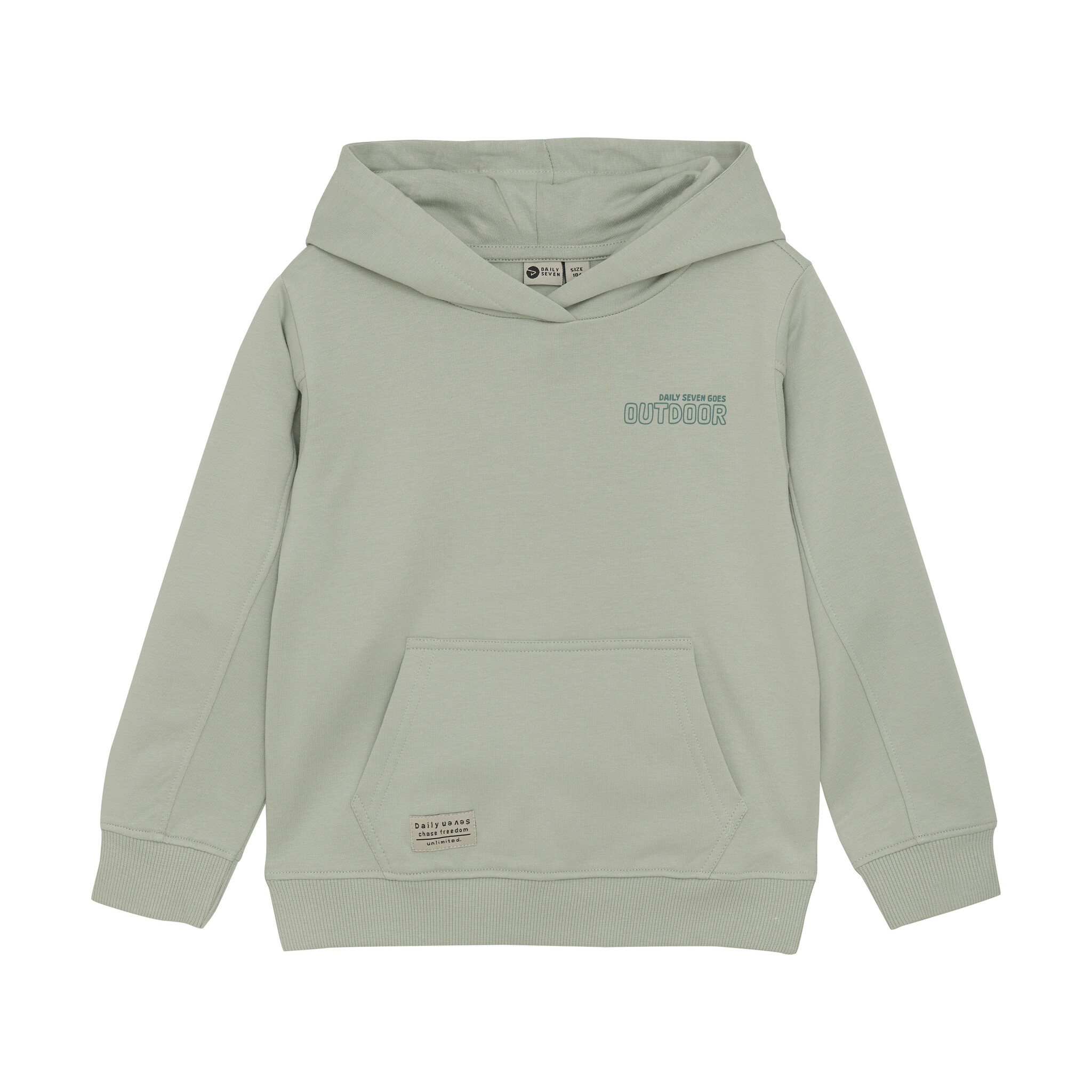 Daily7 winter hoodie jongens - groen - backprint