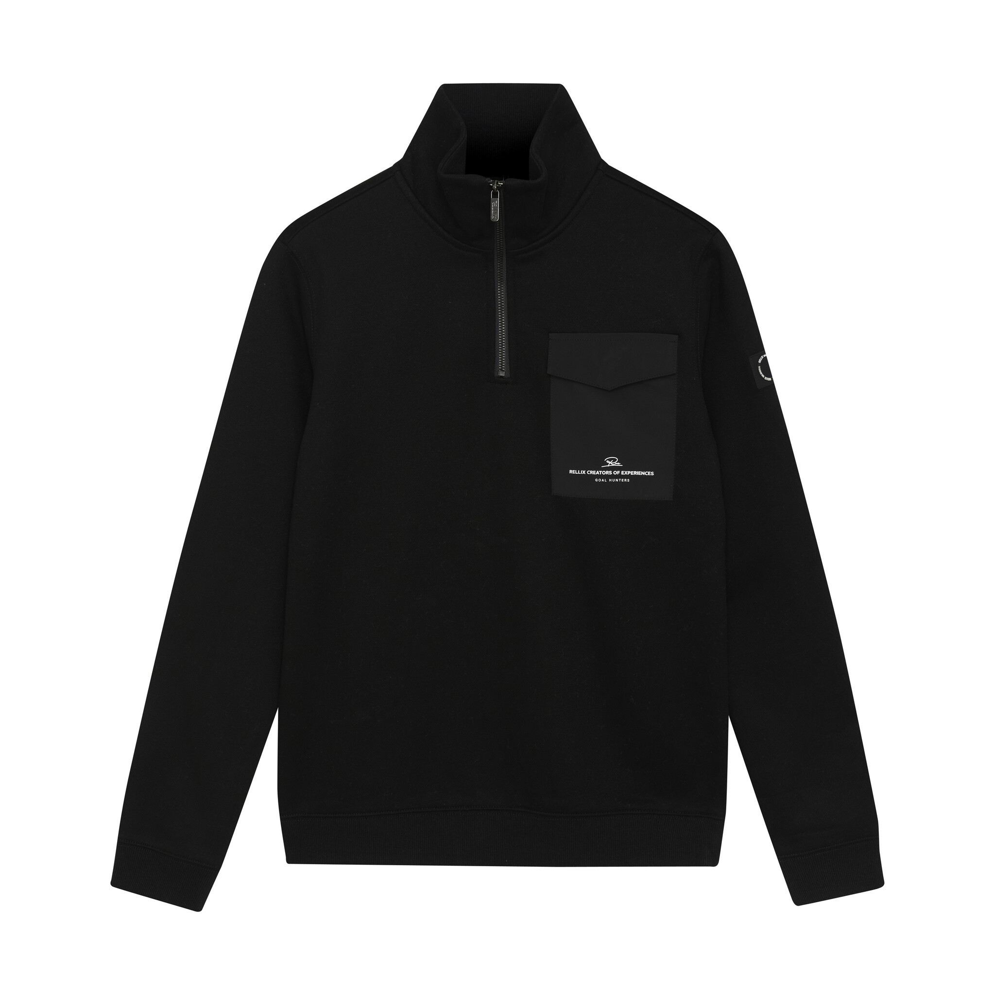 Rellix winter sweater jongens - zwart - rits, zak