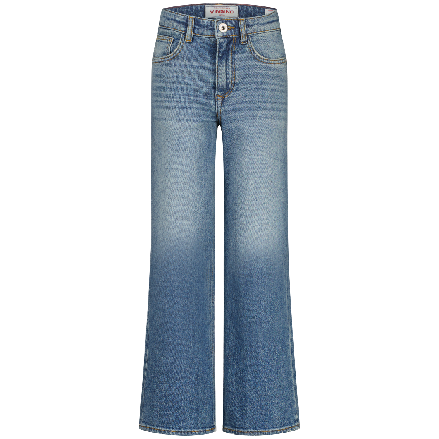 Vingino winter jeansbroek meisjes - blauw - Carlice - extra wide leg fit
