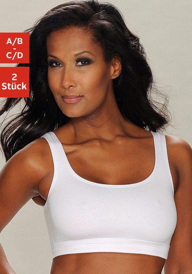 Petite fleur Bustier Cup A/B-C/D in elastische katoenen stof (Set van 2)