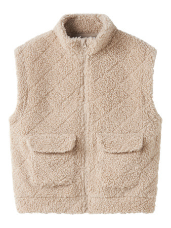 Name it winter vest meisjes - beige - teddy - NkfNila