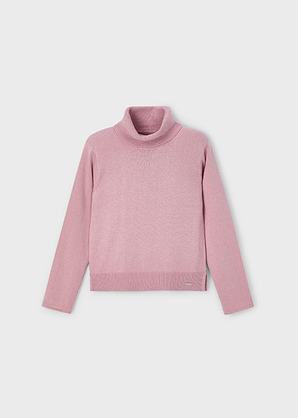 Mayoral winter sweater meisjes - roze - coltrui - gebreid
